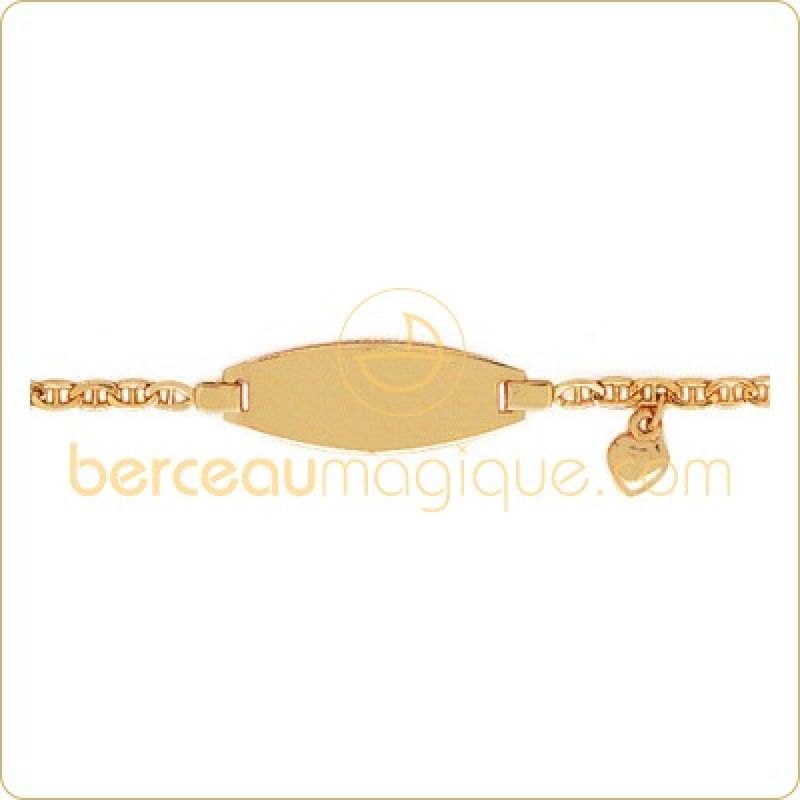 Gourmette breloque coeur (or jaune) Berceau magique bijoux