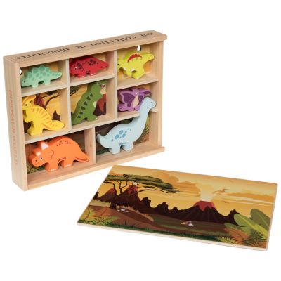 Set de dinosaures en bois