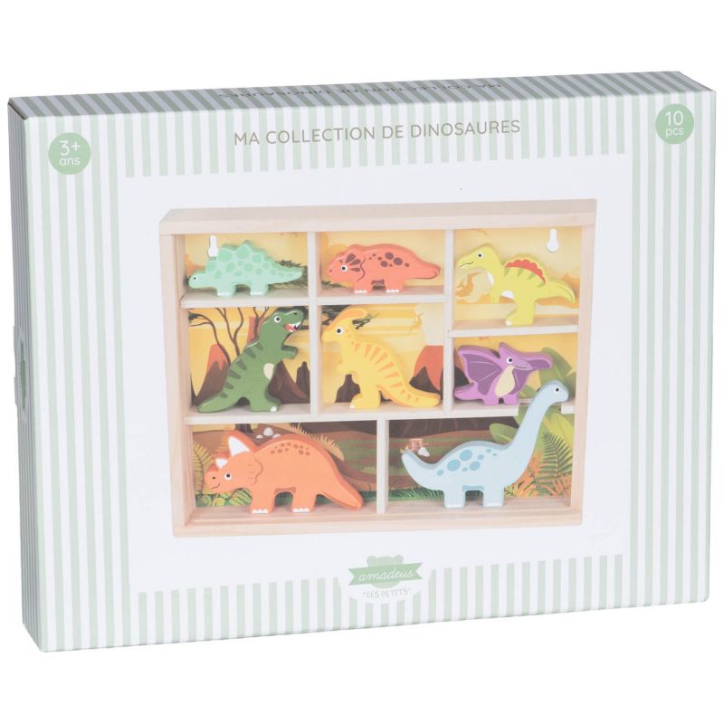 Set de dinosaures en bois Amadeus Les Petits Packaging 8