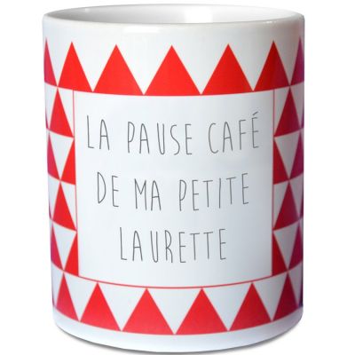 Mug triangles rouge (personnalisable) Les Griottes