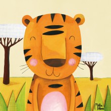 Tableau Moka le tigre by Melie Melane (40 x 40 cm)  par Lilipinso