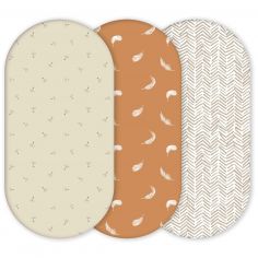 Lot de 3 housses de matelas à langer Boho (40 x 80 cm) - Yunioo