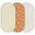 Variation Ecru, marron, blanc du produit Lot de 3 housses de matelas à langer Boho (40 x 80 cm) de la marque Yunioo