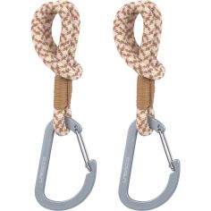 Lot de 2 crochets attaches poussettes camel vanille - Lässig 