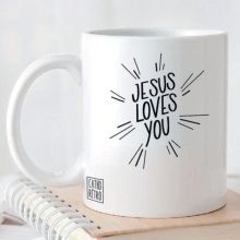 Mug Jesus Loves You  par Catho Rétro
