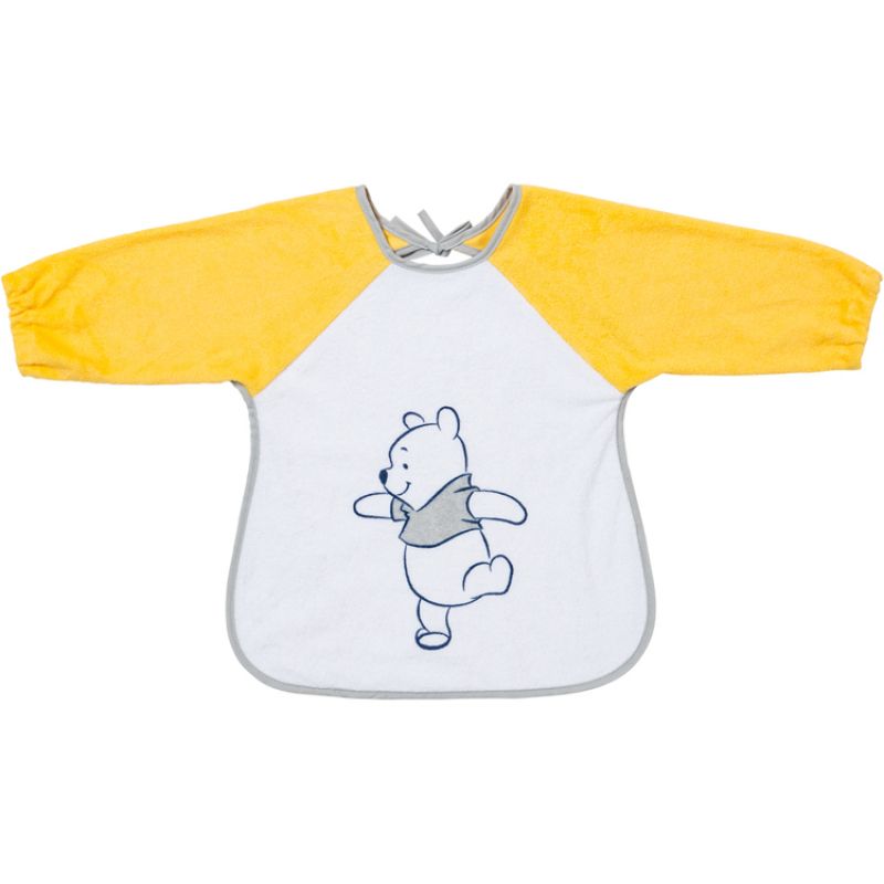 Bavoir à manches en éponge à nouer Winnie l'ourson jaune Babycalin