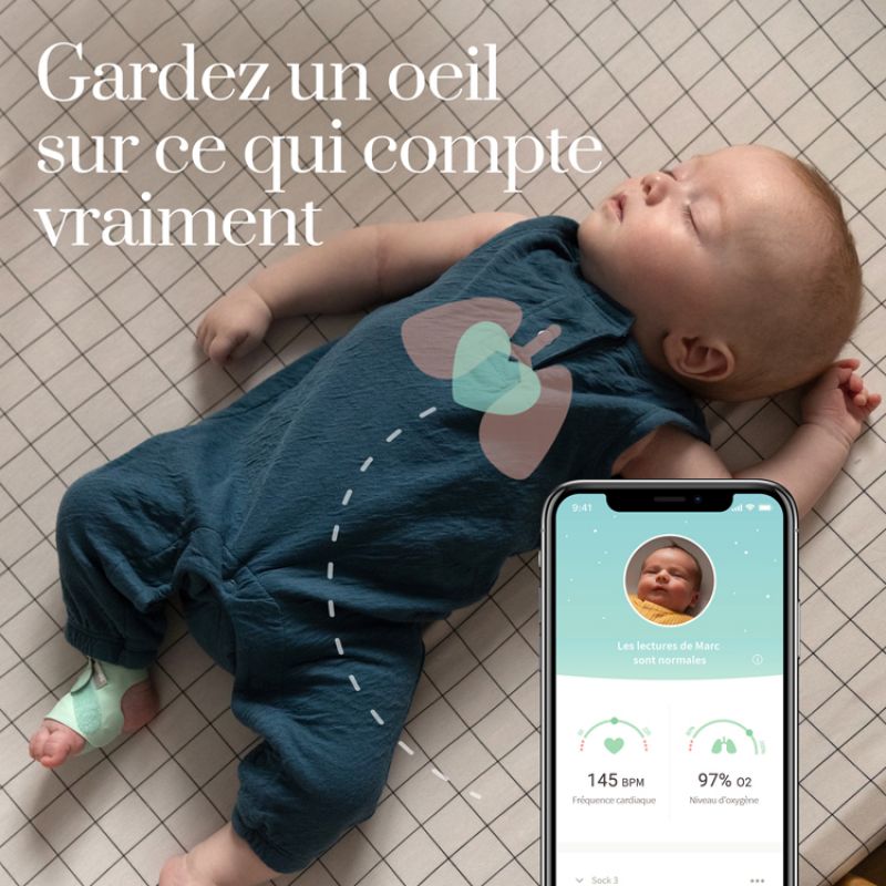 Chaussette connectée Owlet Smart Sock Plus menthe (0-18 mois) Owlet Ambiance 5