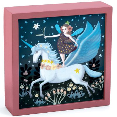 Tableau veilleuse magique Licorne féerique (14 x 14 cm) Djeco