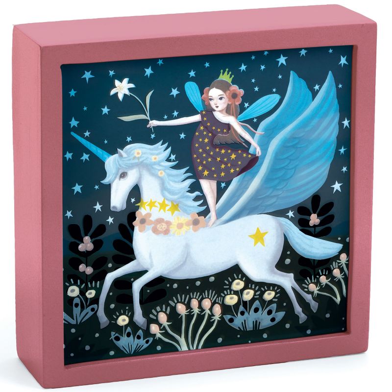 Tableau veilleuse magique Licorne féerique (14 x 14 cm) Djeco