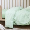 Housse de couette percale de coton Vichy Vert Aqua (100 x 140 cm) Kadolis Ambiance 4