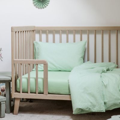 Housse de couette percale de coton Vichy Vert Aqua (100 x 140 cm)