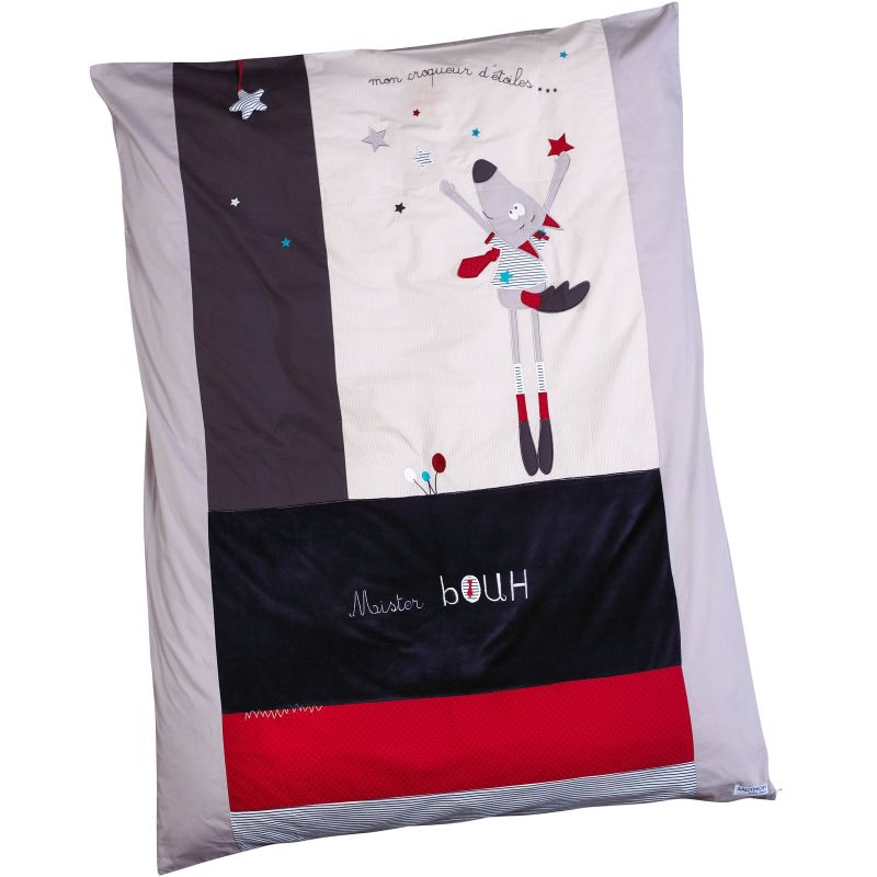 Housse de couette et taie d'oreiller Mister Bouh (100 x 135 cm) Sauthon
