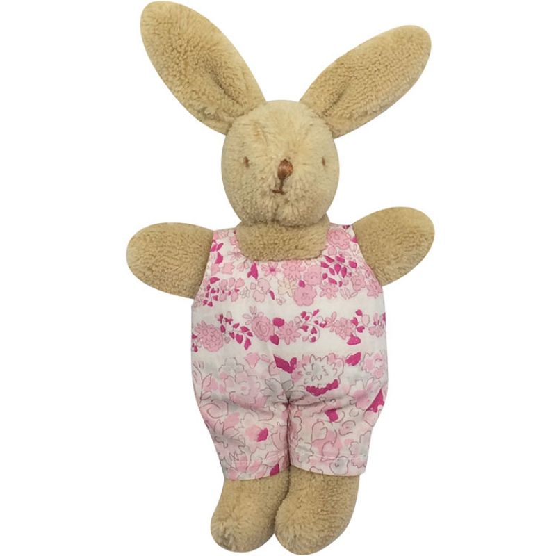 Hochet peluche lapin Fleurs roses (12 cm) Trousselier
