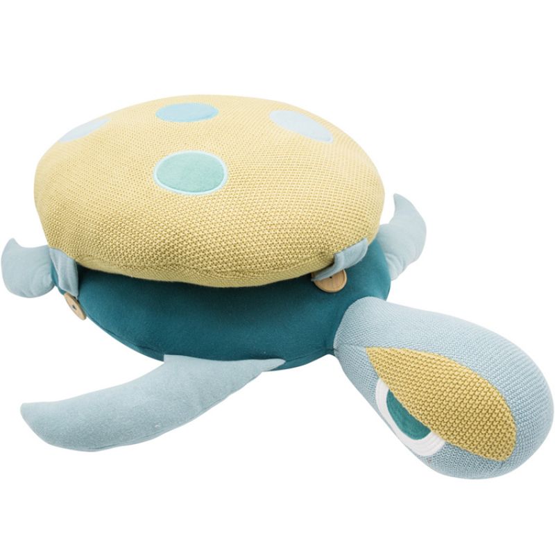 Coussin 2 en 1 tortue bleue (73 x 70 cm) L'oiseau bateau