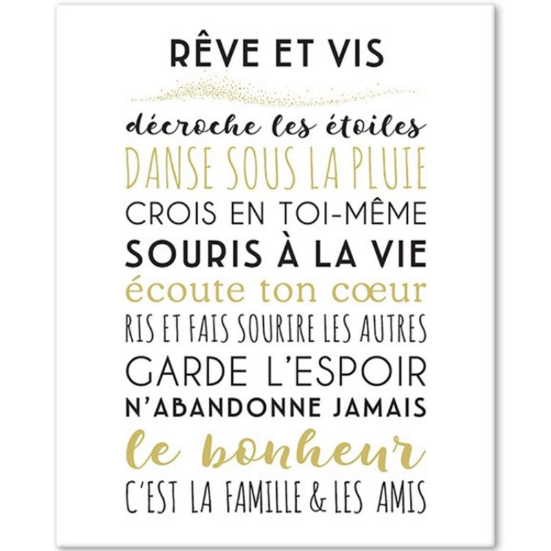 Tableau Rêve et Vis blanc (33 x 41 cm) Mes Mots Déco