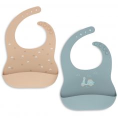 Lot de 2 bavoirs en silicone On the Go - Jollein