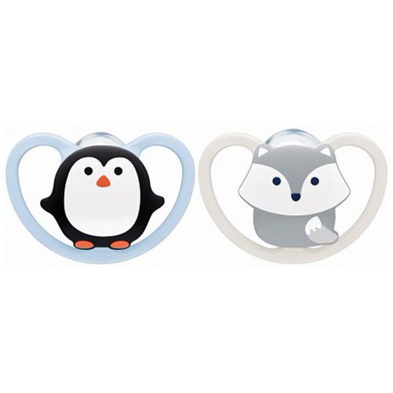 Lot de 2 sucettes physiologiques Space animaux polaires (0-6 mois) NUK