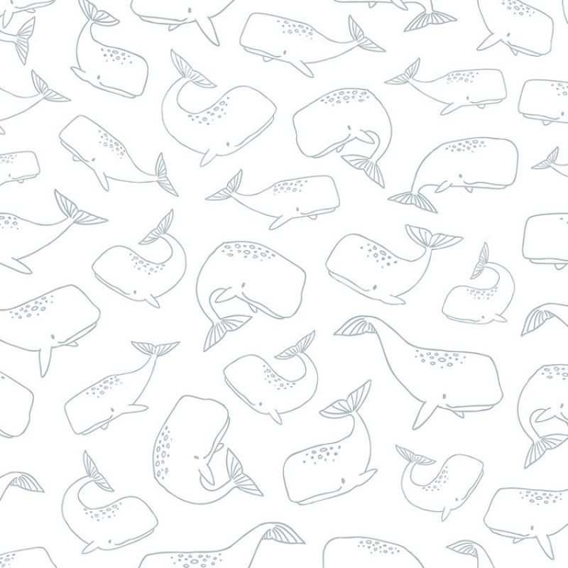 Papier peint motif baleines (10 m) Lilipinso