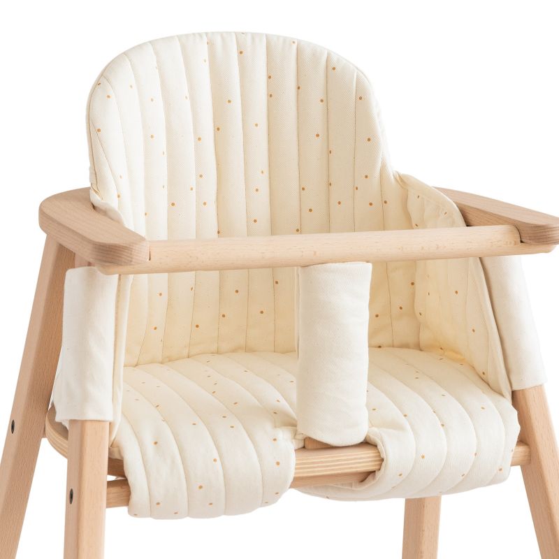 Coussin de chaise haute Growing green Honey Sweet Dots Natural Nobodinoz