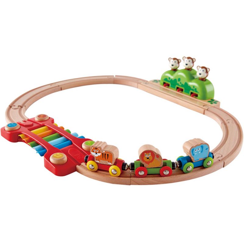 Circuit de train musical en bois jungle Hape Produit 1 grande taille