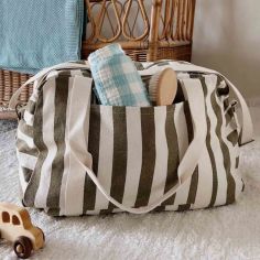 Sac à langer Raphaël rayé Olive-Greige