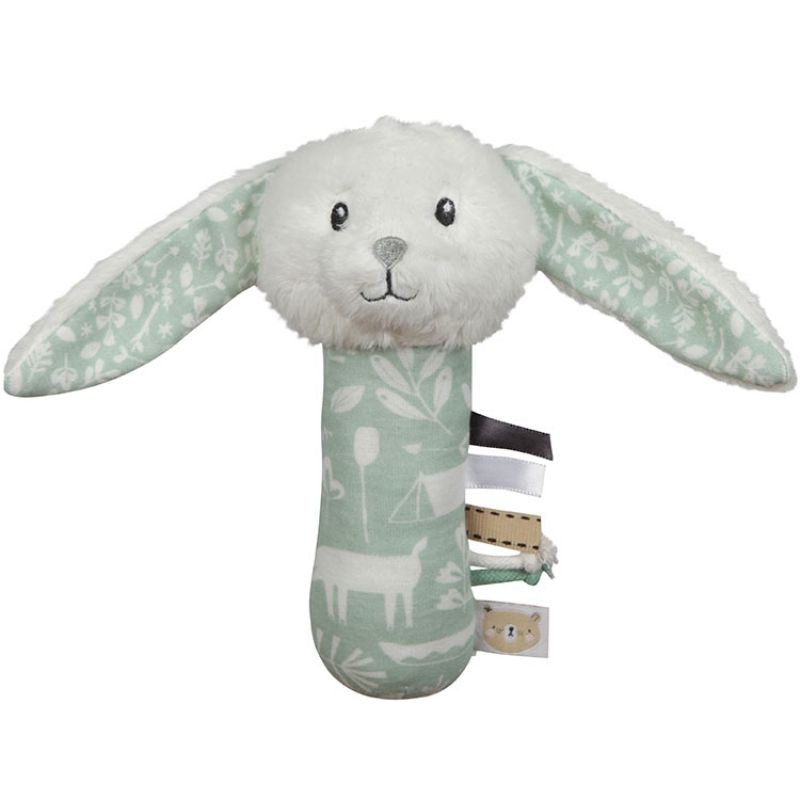 Hochet peluche lapin Adventure mint (21 cm) Little Dutch