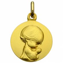 Médaille Ange agenouillé Les Loupiots 16 mm (or jaune 750°)  par Maison Augis