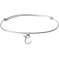 Jonc initial Lovely Hoop argent (personnalisable) - Padam Padam