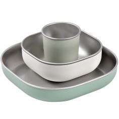 Coffret repas inox sage green - Béaba
