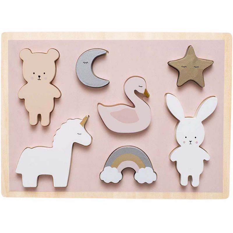 Puzzle en bois licorne (8 pièces) Jabadabado