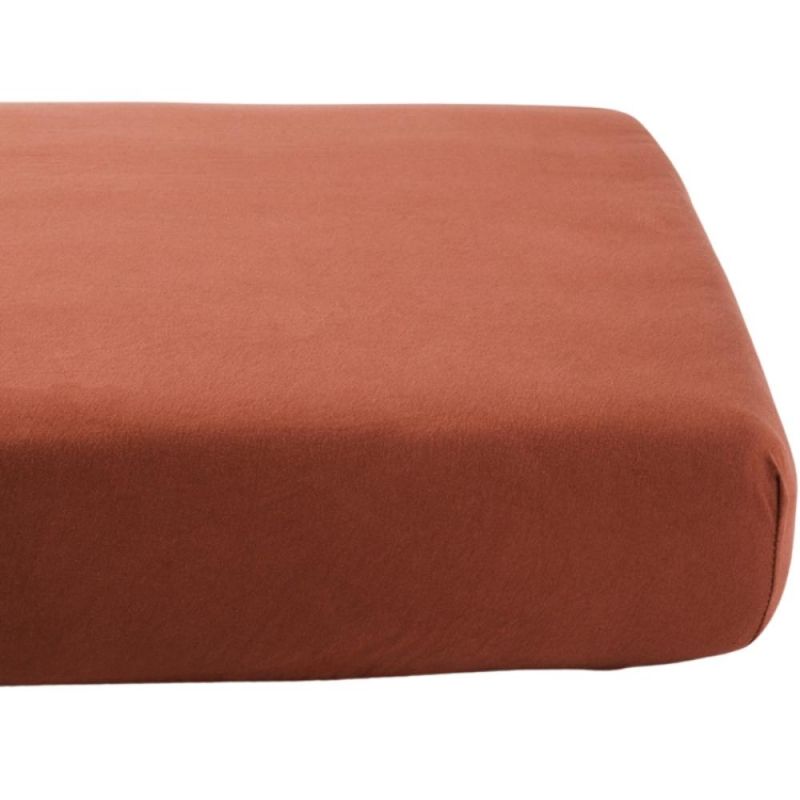 Drap housse en coton bio Terracotta (70 x 140 cm) Kadolis Produit 1 grande taille