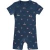 Pyjama léger en coton bio Rabbit mood indigo (0-3 mois : 50 à 60 cm) - Fresk