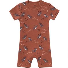 Pyjama léger en coton bio Rabbit mood indigo (0-3 mois : 50 à 60 cm) - Fresk