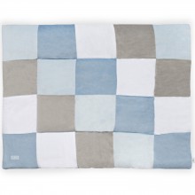 Tapis de jeu patchwork bleu et gris (80 x 100 cm)  par Jollein