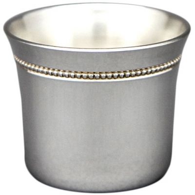 Coquetier évasé Perles personnalisable (métal argenté)  par Aubry-Cadoret