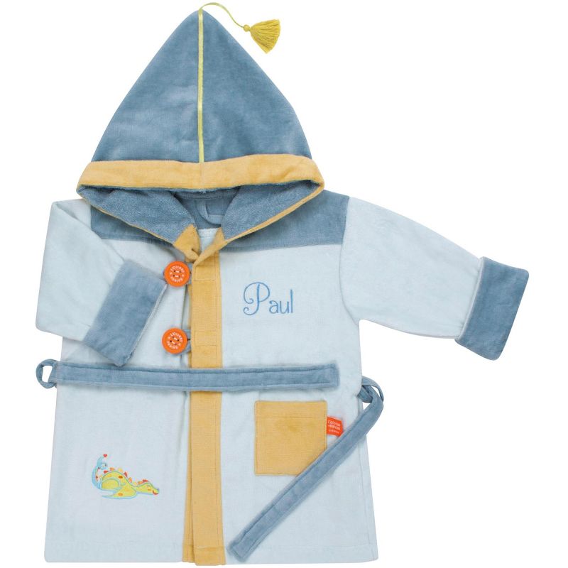 Peignoir de bain Dragon bleu personnalisable (2-4 ans) L'oiseau bateau