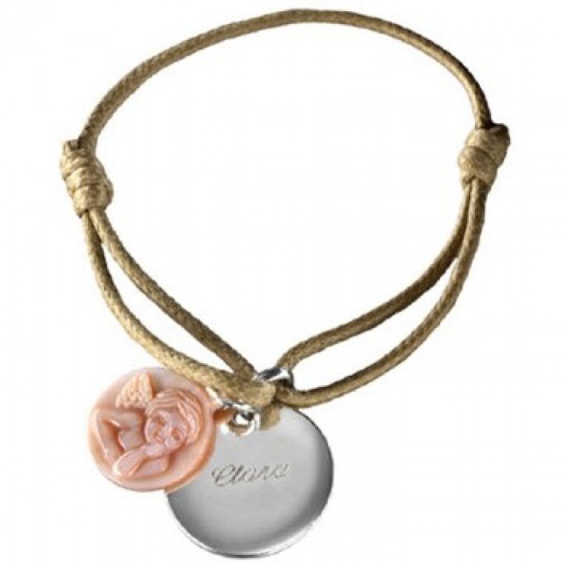 Bracelet cordon Ange (argent 925° et nacre) Petits trésors