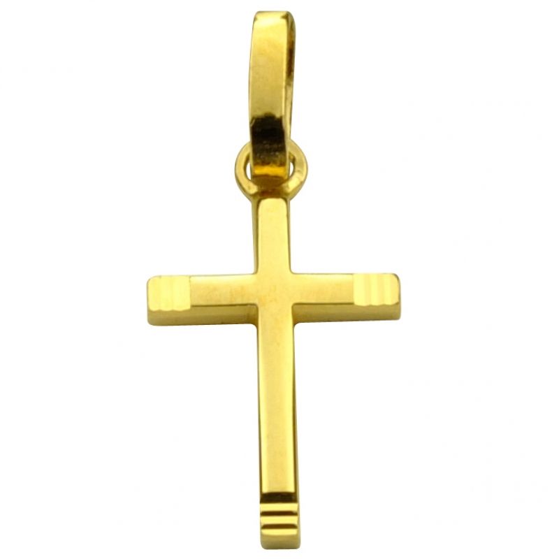 Croix carrée 14 x 10 mm (or jaune 375°) Premiers Bijoux