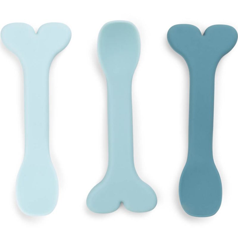 Lot de 3 cuillères bébé en silicone Wally bleu Done by Deer