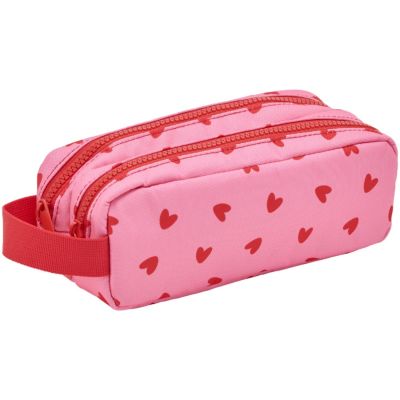 Trousse double compartiment Cœurs Rouges