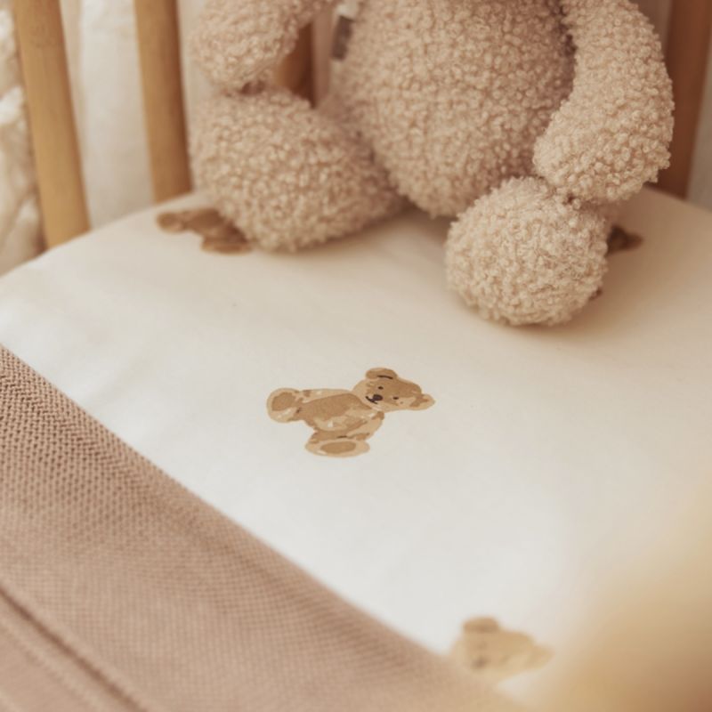 Image d'ambiance de présentation du produit Drap housse en coton ours Teddy Bear (60 x 120 cm) - Jollein