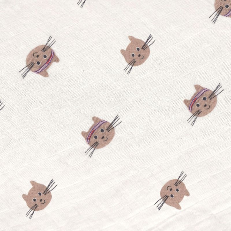Lot de 3 langes mousseline GOTS Tiny Team Chat (60x60 cm) Lässig Produit 4