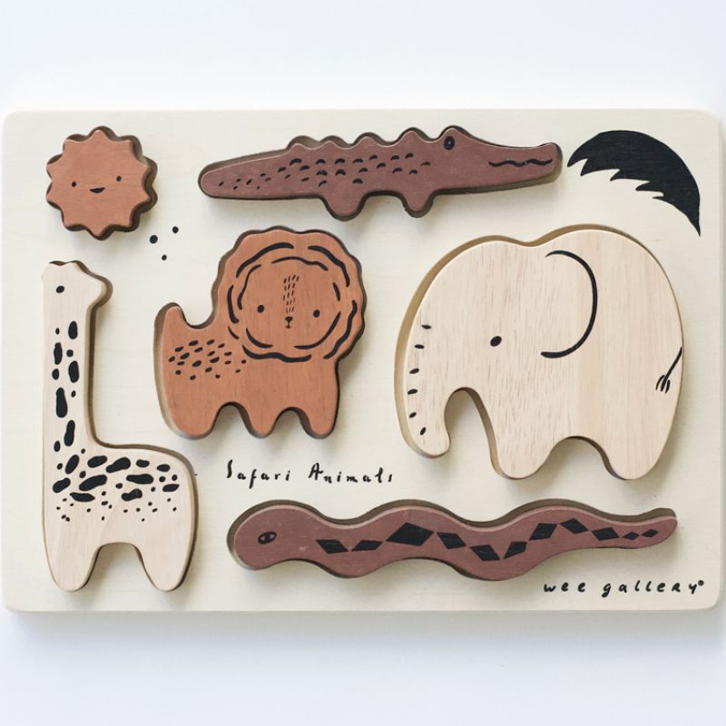 Puzzle à encastrer en bois Safari Wee Gallery