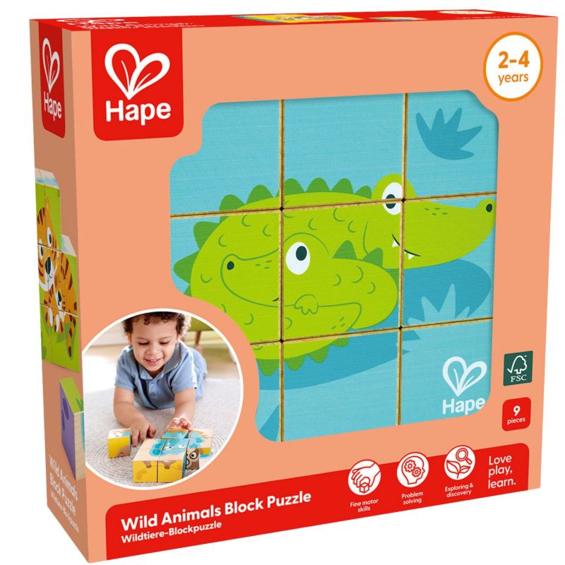 Puzzle cube animaux de la jungle Hape Packaging 9