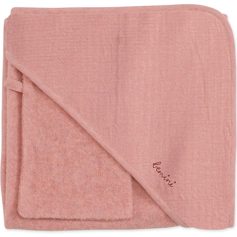 Cape de bain + gant Cadum terre de Sienne (90 x 90 cm) Bemini