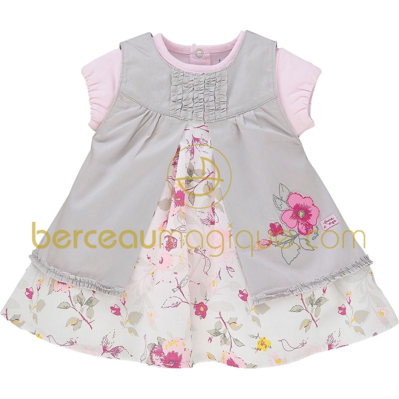 Ensemble robe et T-shirt Aquarelle rose (3 mois au 24 mois) Sucre d'orge