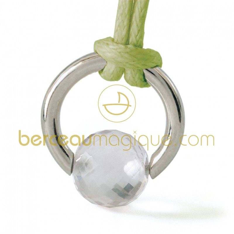 Pendentif Moana Cristal de roche (Or blanc) Mikado