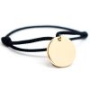 Bracelet cordon maman Kids médaille (plaqué or jaune) - Petits trésors