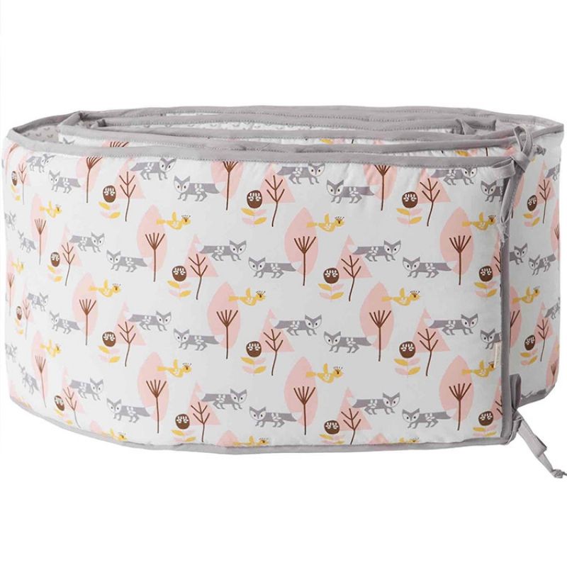 Tour de lit Renard rose (pour lits 60 x 120 cm et 70 x 140 cm) Fresk