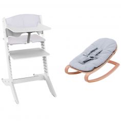 Chaise haute évolutive Nala Blanche avec set nouveau-né, tablette et coussin - Geuther